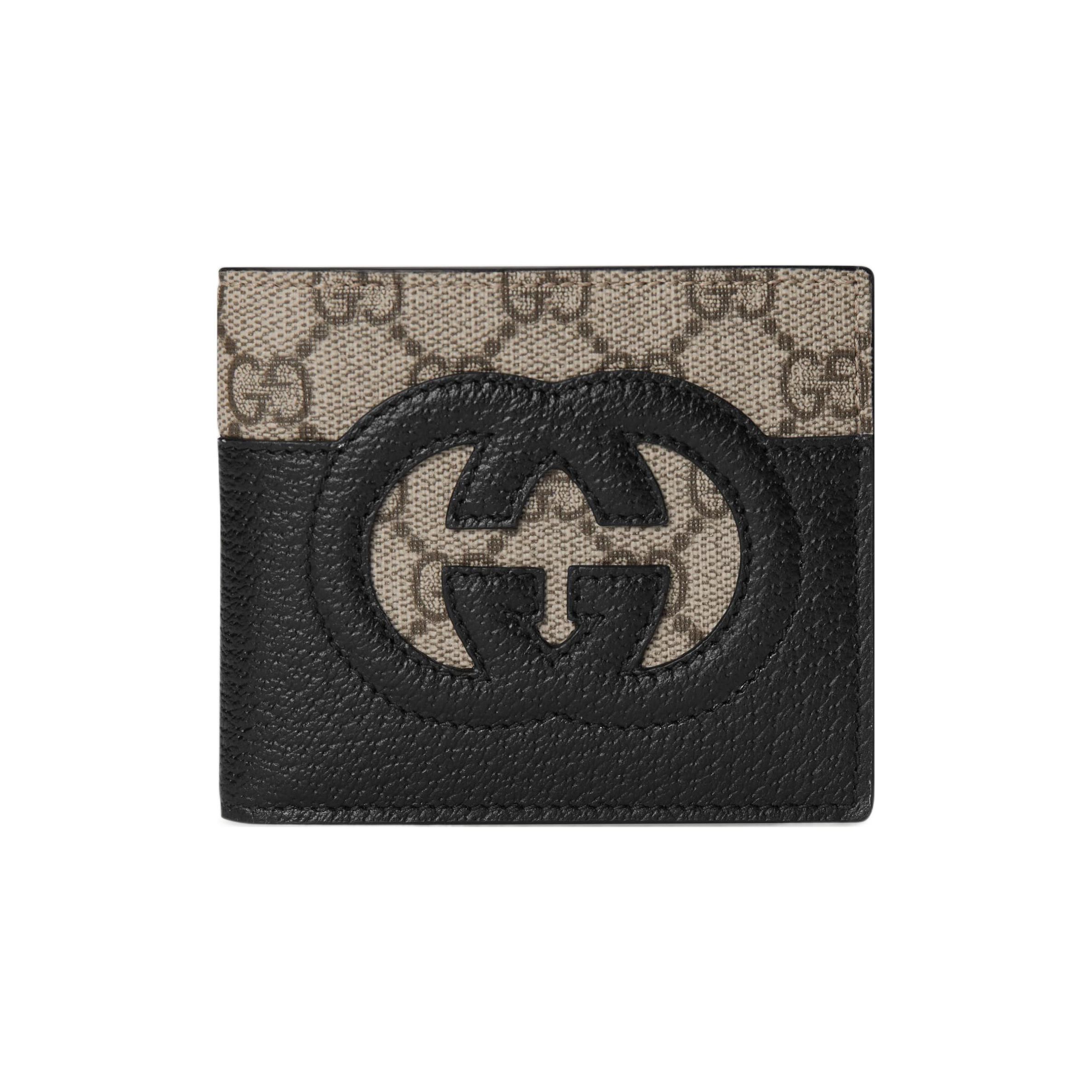 

Гаманець Gucci Hollow з подвійним логотипом G, полотно та шкіра, чоловічий гаманець, чорний ебеновий 701420-K9GSG-9769 Gift Set(Basic Set+Box+Shopping Bag)