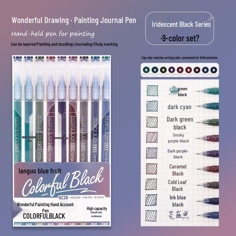 Morandi Color Large Capacity Blue Fruit Journal Pen - Colored Neutral Pen for Note-Taking and Highlighting