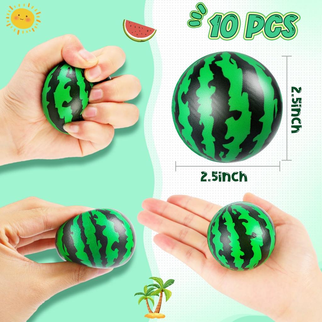 5/10/20Pcs Watermelon Stress Balls Foam Balls Stress Reliever Toys Party Favors for Kids School Carnival Party Supplies 2.5Inch
