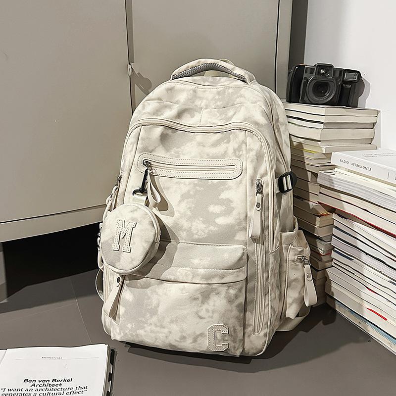 School bag new school bag men's high value trend large capacity dirt-resistant junior high school students multi-compartment backpack women