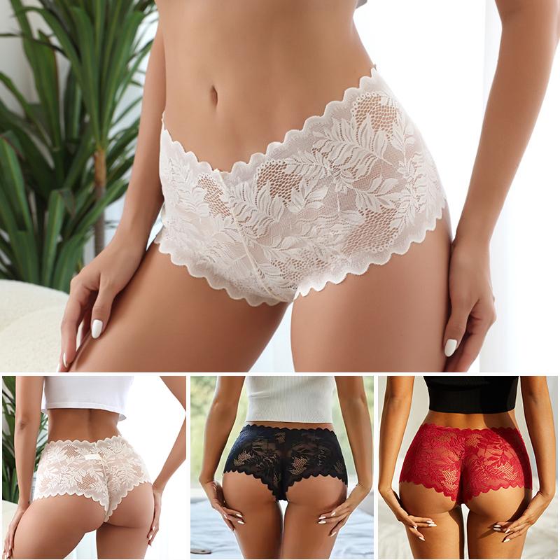 Sexy spodní prádlo pro ženy Šortky s pasem do V Dámské spodní prádlo Lehké měkké krajky Kalhotky s vysokým pasem Spodní prádlo Kalhotky