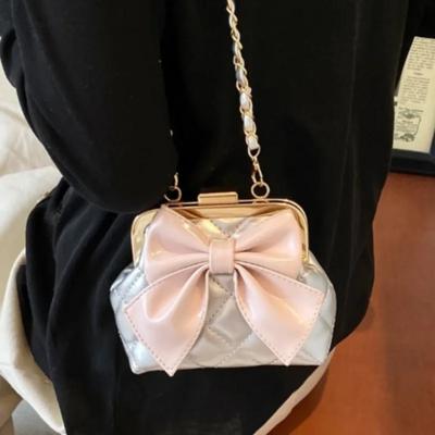 Vintage Bowknot Damskie Torby Pod Pachami Nowe Modne Łańcuchowe Torby Na Ramię Crossbody Damskie Miękkie Pu Luksusowe Małe Torebki