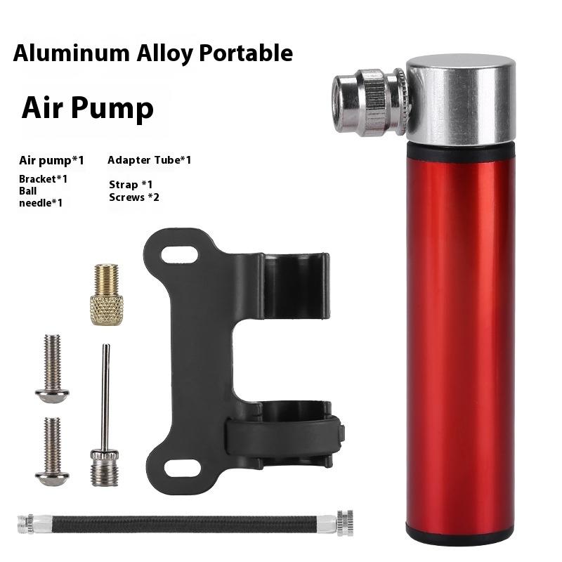 Mini Aluminum Alloy Bicycle Pump Portable Silver Pump Road Mountain Bike Pump Riding Tire Filling Pump Riding Equipment Outdoor