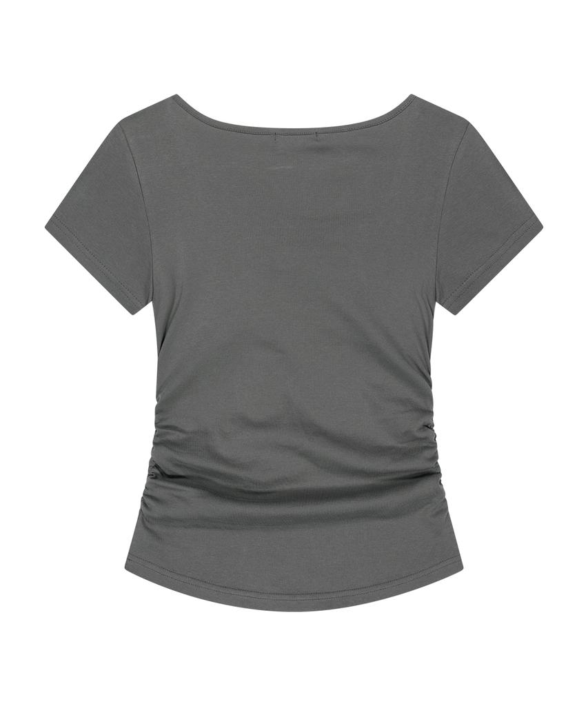ILLIGO Layered Ribbon Tie T-Shirt Charcoal