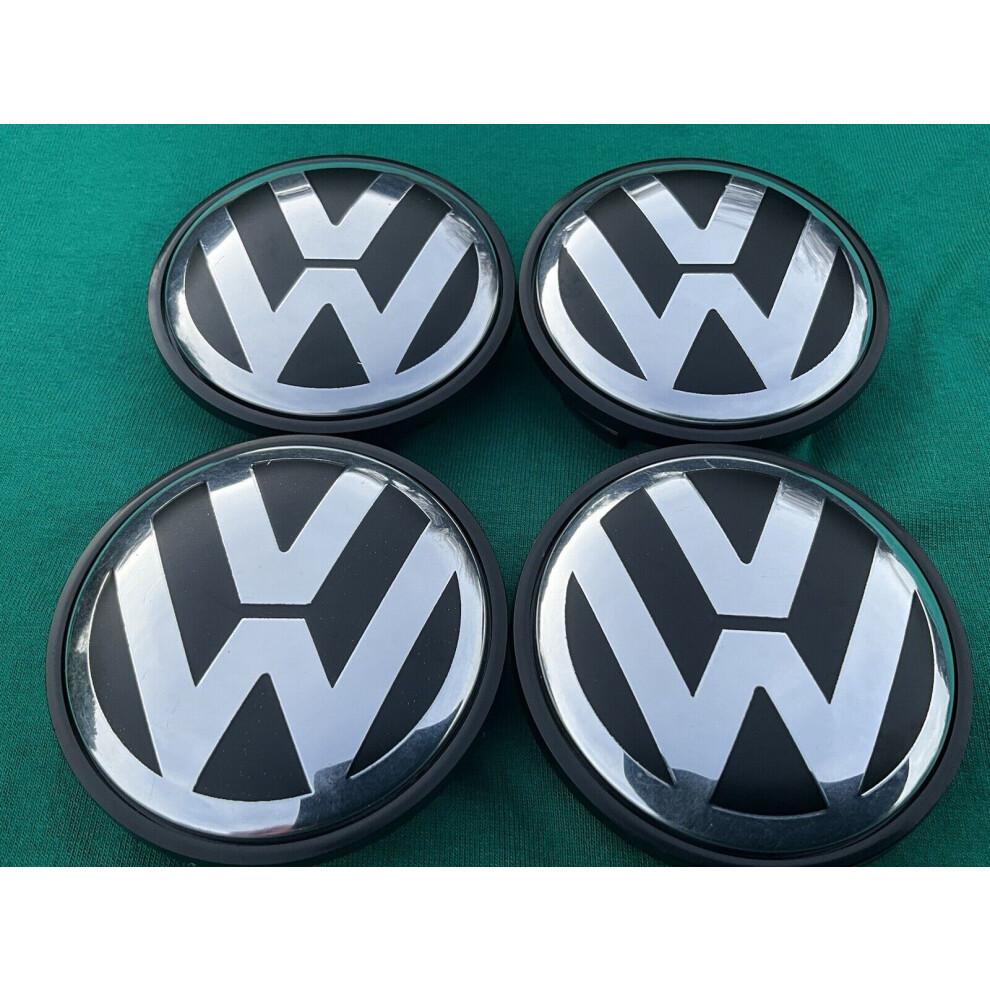 VW Alloy Wheel 65mm Centre Caps - 4x Caps - Free Postage