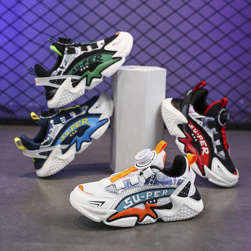 

2024 New Anti-skid Leather Kids Sneakers for Boys Running Walking Lightweight Casual Shoes With Fashion Pattern Size 28-40 35 червоний