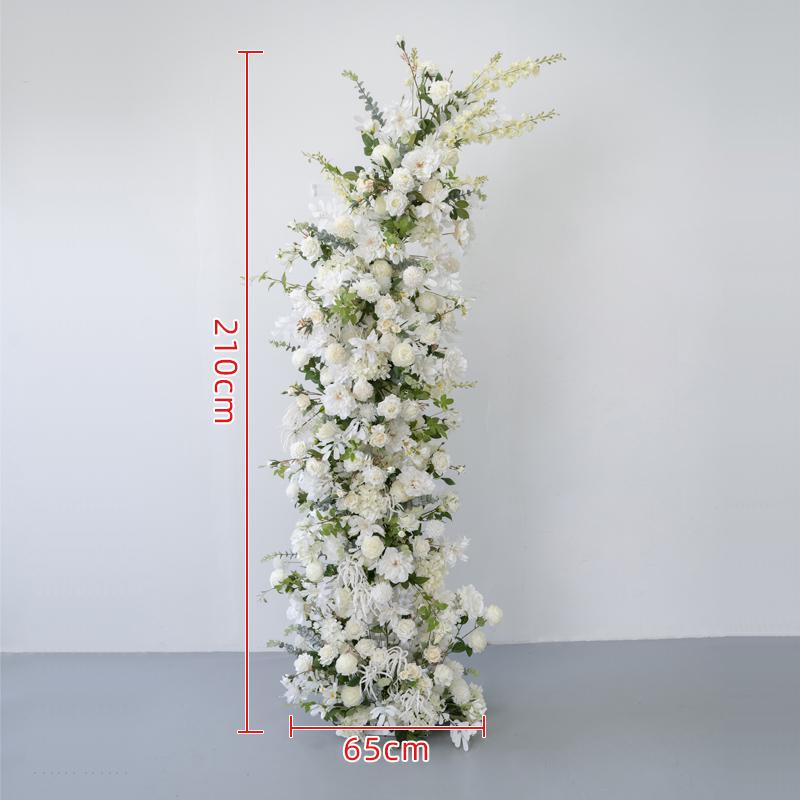White Horn Artificial Floral Art Wedding Arch for Photography & DIY Decorations