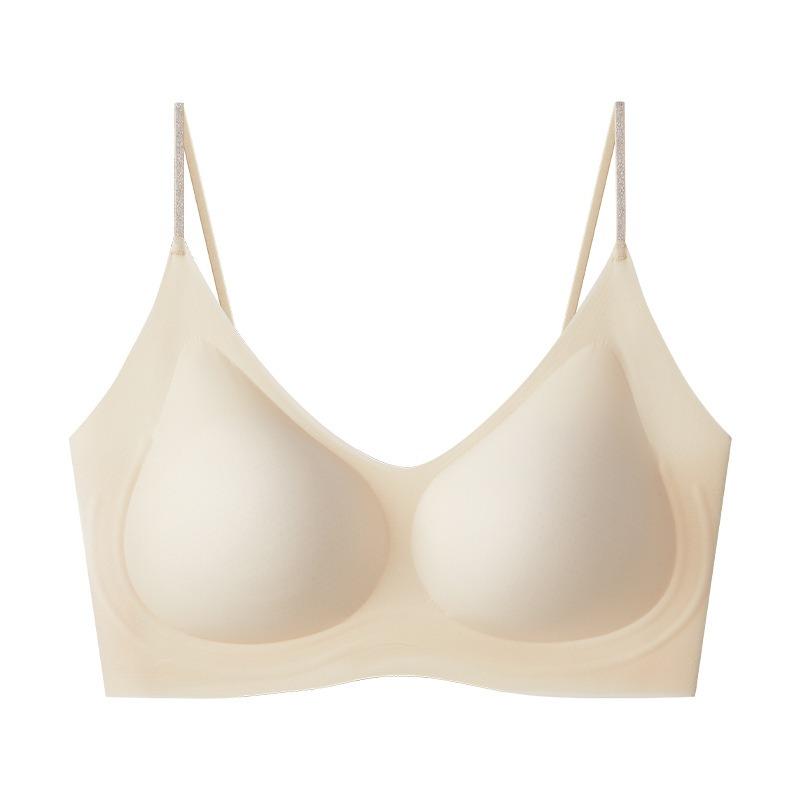 Women Ultra Thin Cool Seamless Beauty Back Wireless Gather Push Up Breathable Large Size Bra