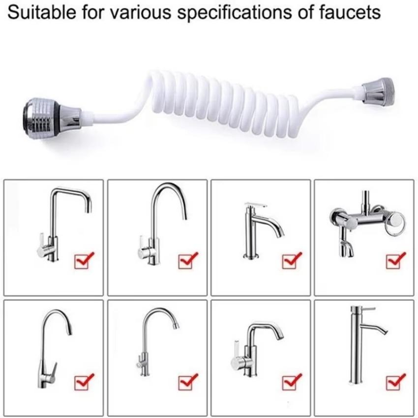 1 Pcs Diffuser Faucet Swivel End Faucet Nozzle Water Saving Tap Phone Line Sprinkler Kitchen Home 360 Degree Rotate Dual Use