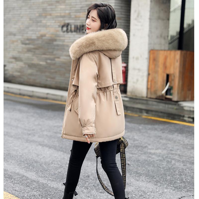 Autumn and Winter Parka Mid To Long Down Coat, Cotton Jacket Adding Velvet and Thickening Cotton Coat, Warm and Casual Cotton Jacket