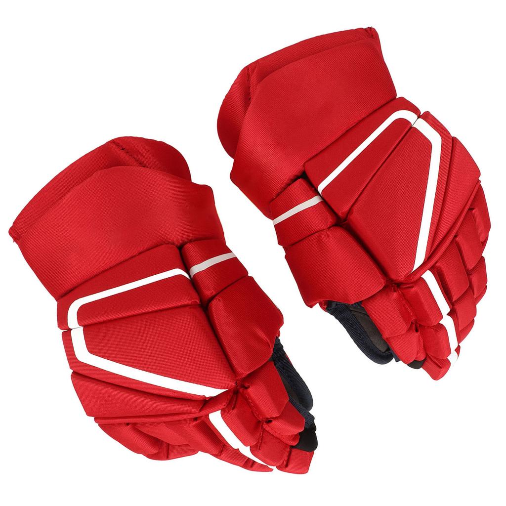 1 Pair Red Ice Hockey Gloves Hand Protection Adult Ice Hockey Gloves for Roller Skating 8 inches