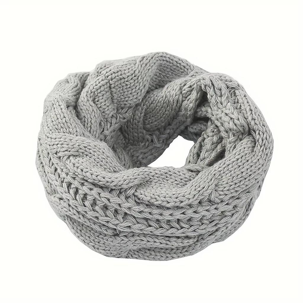 Herbst und Winter Verdickung Einfarbige Plüsch Strickwaren Krapfen Schal Outdoor Wärme Kabelloser Ring Schal