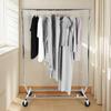 Standing Metal Clothing Rack with Sturdy Wheels Standing Rolling Clothing Rack Portable Closet Wardrobe Rack for Hanging Clothes