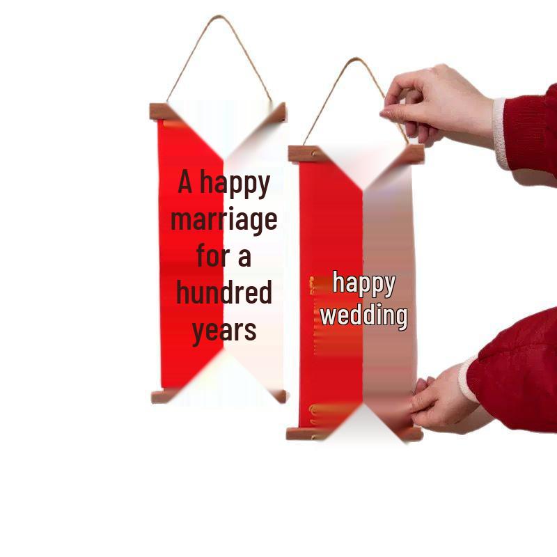 Wooden Flannel Wedding Room Door Hanging Ornaments Set