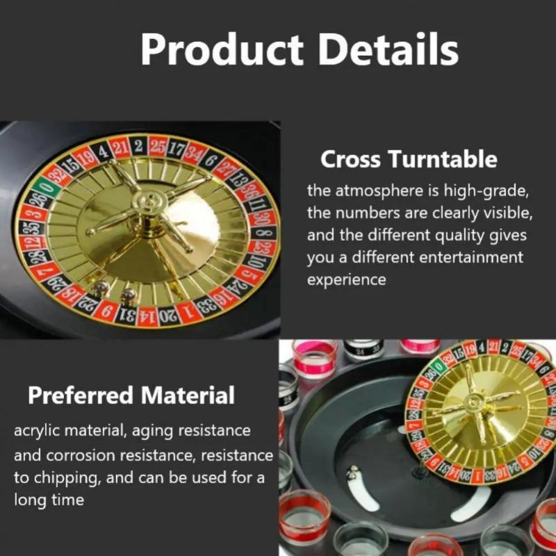 Drinking Roulette Game Set Russia Turntable Shot Glass Turntable Ktv Party Games Wine Glasses And Tables Hole Game
