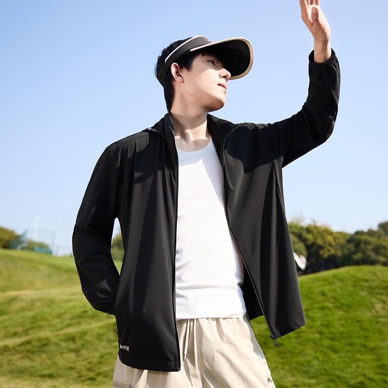 upf110 + sunscreen clothing for men and women UV protection outdoor light and thin ice-feeling hooded summer trench coat group clothing