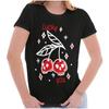 Cute Retro Lucky You Cherry Skulls Sparkles Graphic T Shirts for Women T-Shirts