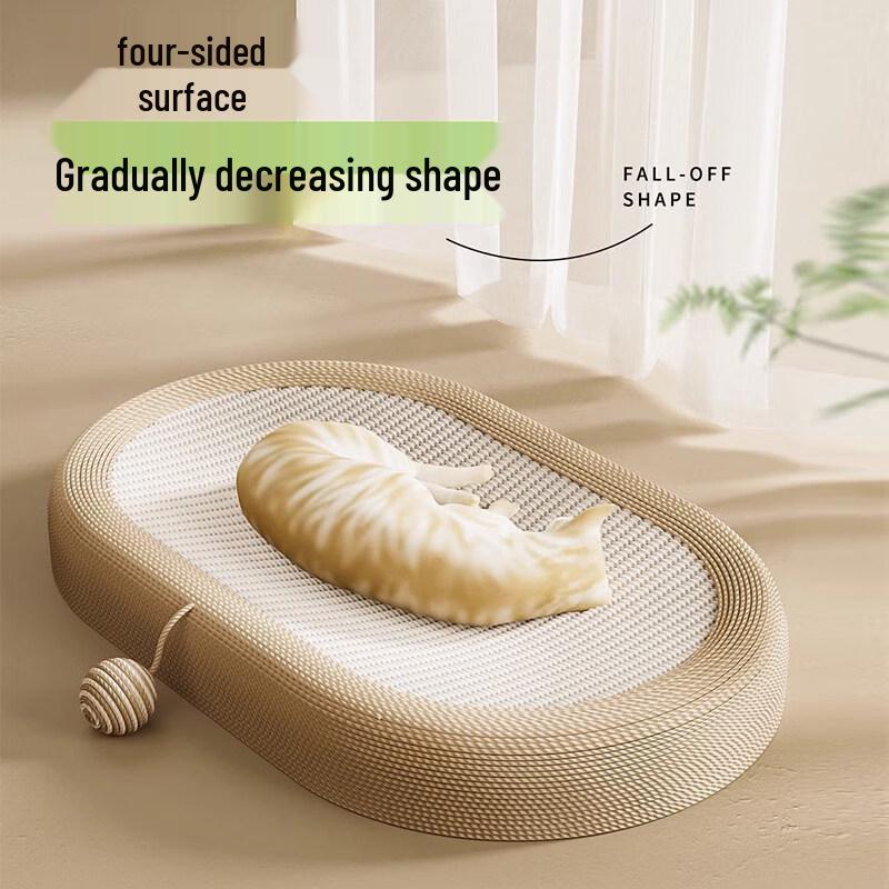 Wotuo Sisal Cat Scratching Bed with Teasing Wand