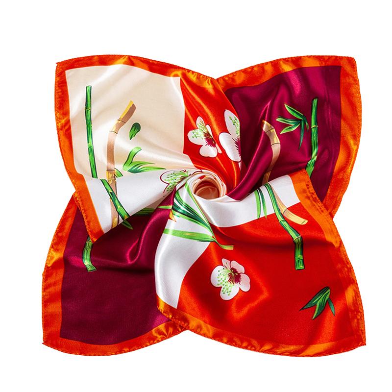 1 Peça Bandana Comissários de Bordo 50x50CM Moda Poliéster Elegante Lenços Quadrados Hijab Femininos
