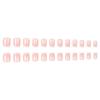 Reusable Press-On Nails Short Square French Style With Plaid Gel Glue Or Jelly Adhesive Women