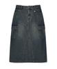 Wacky Willy Women'S Denim Long Cargo Skirt Blue