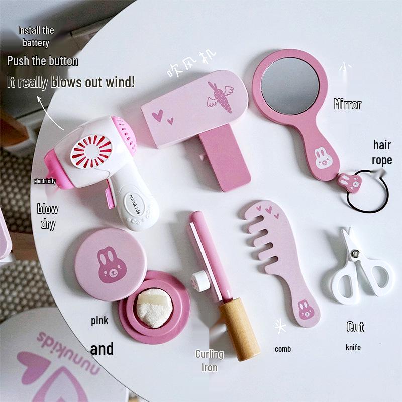 Nordic Kids' Pink Princess Vanity Table & Makeup Set - Perfect Birthday Gift for Girls