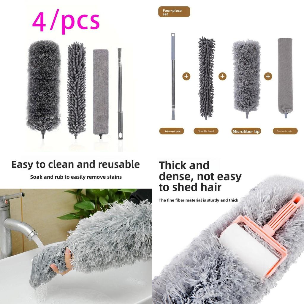 Household Dusting Feather Duster With Extendable Rod For Home Office And Cleaning Use