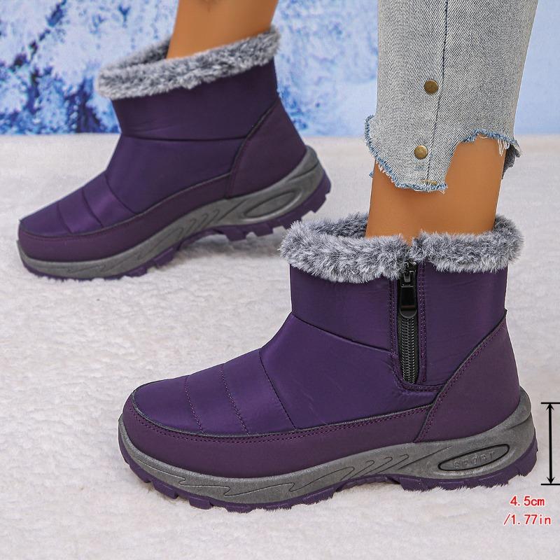 Plus-size Cotton Shoes, Thick-soled Fleece Fashionable Snow Boots, Outdoor Hiking Shoes, Snow Boots