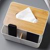 Plastic Wood Tissue Box White Towel Napkin Tissue Holder  Disposable Paper