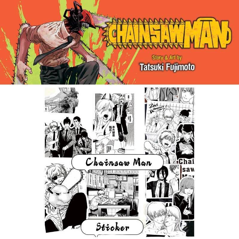 65-teiliges Sticker-Set mit Chainsaw Man und Denji, ideal zum Dekorieren von Laptops, Trinkbechern und mehr!