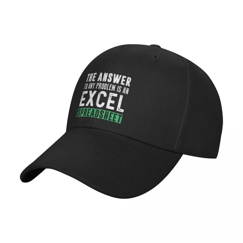 The Answer To Any Problem Is An Excel Spreadsheet Funny Gift For Excel Lover Baseball Cap Cosplay Golf Hat Genuine Men's Women's
