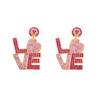 New Valentine's Day Series Letter Zircon Temperament Fashion Trend Versatile Earrings Jewelry Women