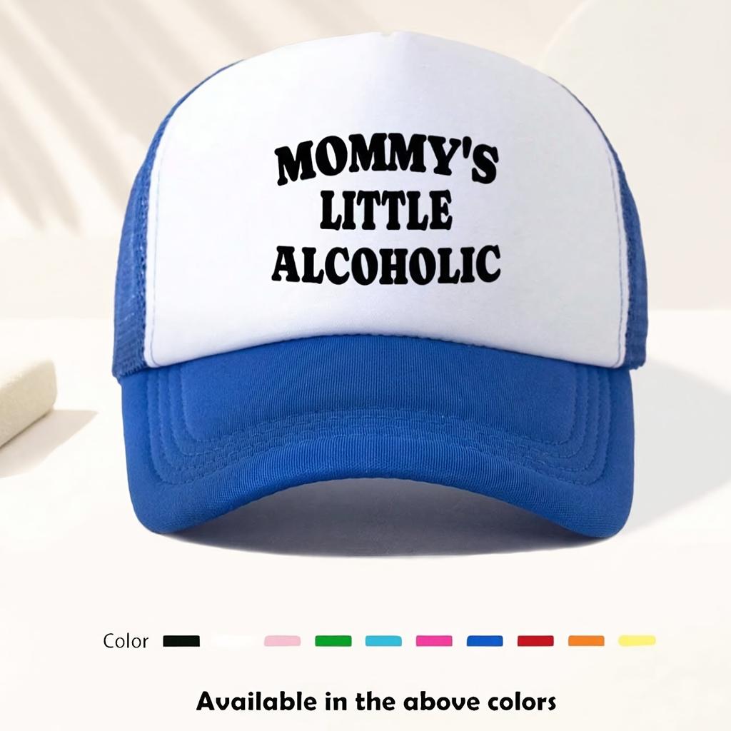 Mamas Kleiner Alkoholiker Trucker Cap Lustiges Polyester Mesh Rückenteil Snapback Kappe Erwachsener Outdoor