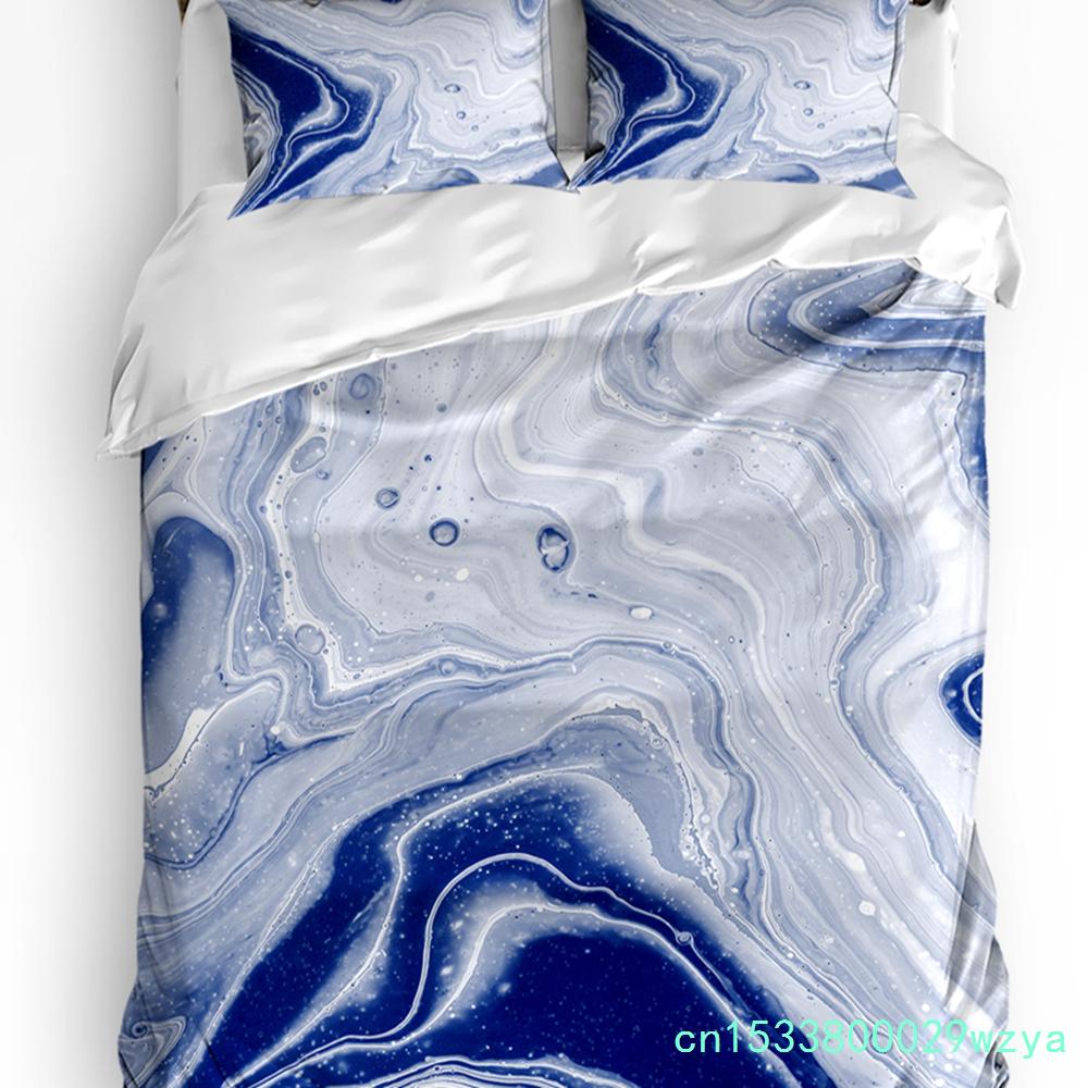 Fluid Art Black White Duvet Cover With Pillow Case Custom 3pcs Bedding Set Quilt Cover Double Bed Home Textile