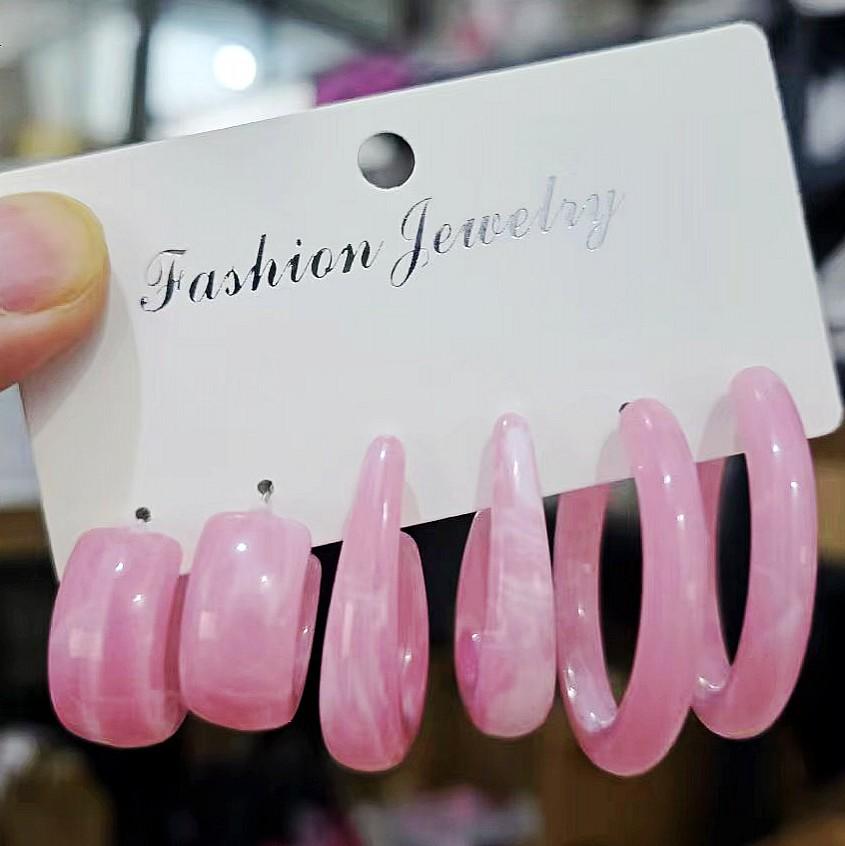 XP17 Gold Geometric Pearl Hoop Earring Set