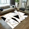 Luxury Marble Geometric Area Rug Gold Foil Abstract Print Non-Slip Floor Mat for Living Room Bedroom Modern Home Decor Gift