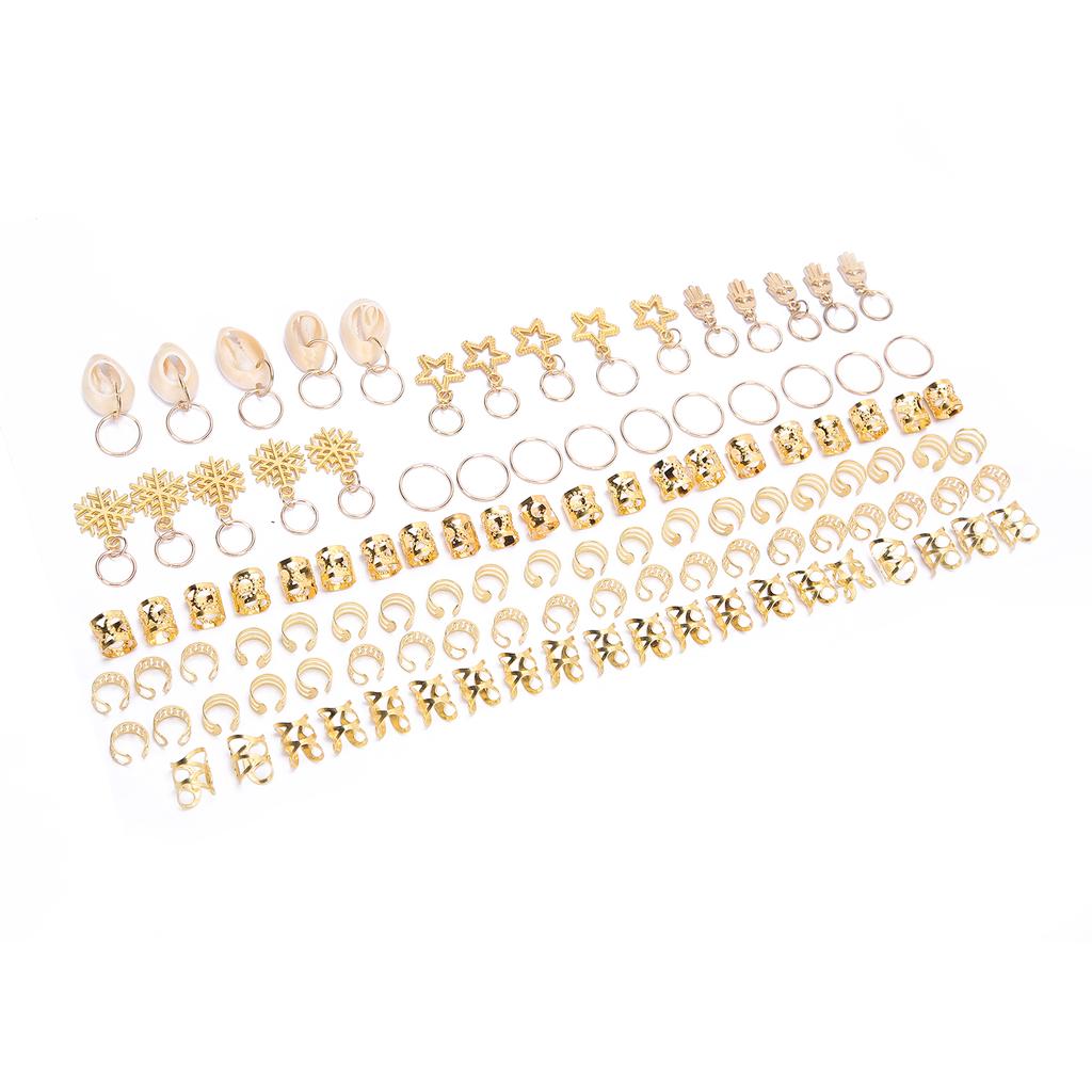 110pcs Hair Braid Rings DIY Dreadlocks Pendant Hair Braid Clips Hair Decoration Accessories