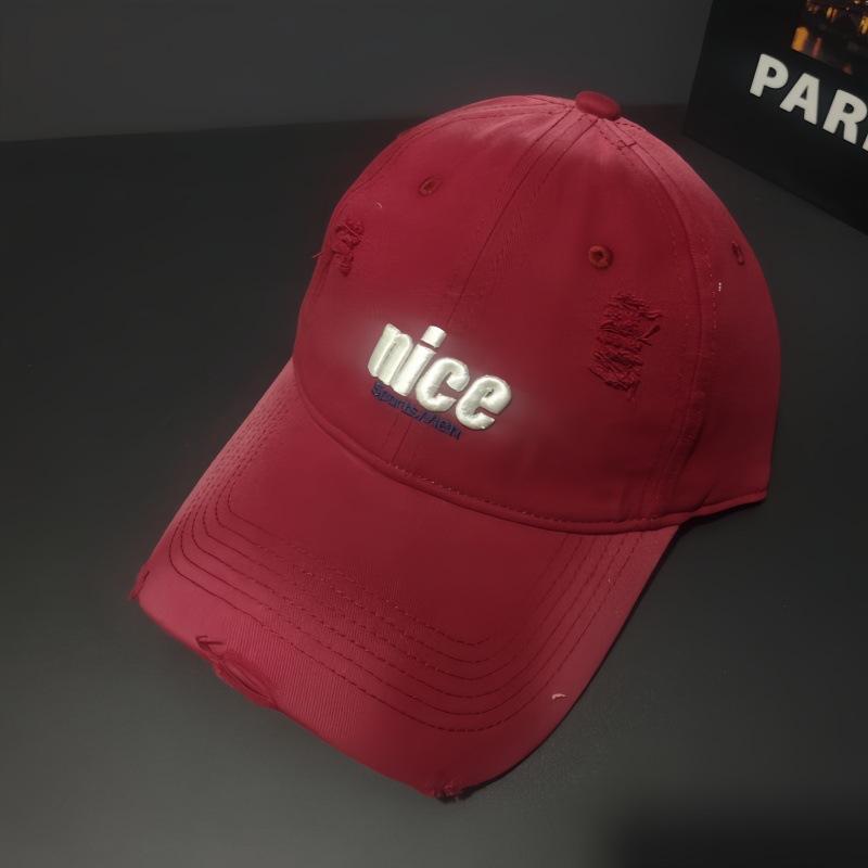New Ripped Baseball Cap Men's and Women's Nice Embroidered Cap Spring and Autumn Versatile Sun Hat Soft Top Hat