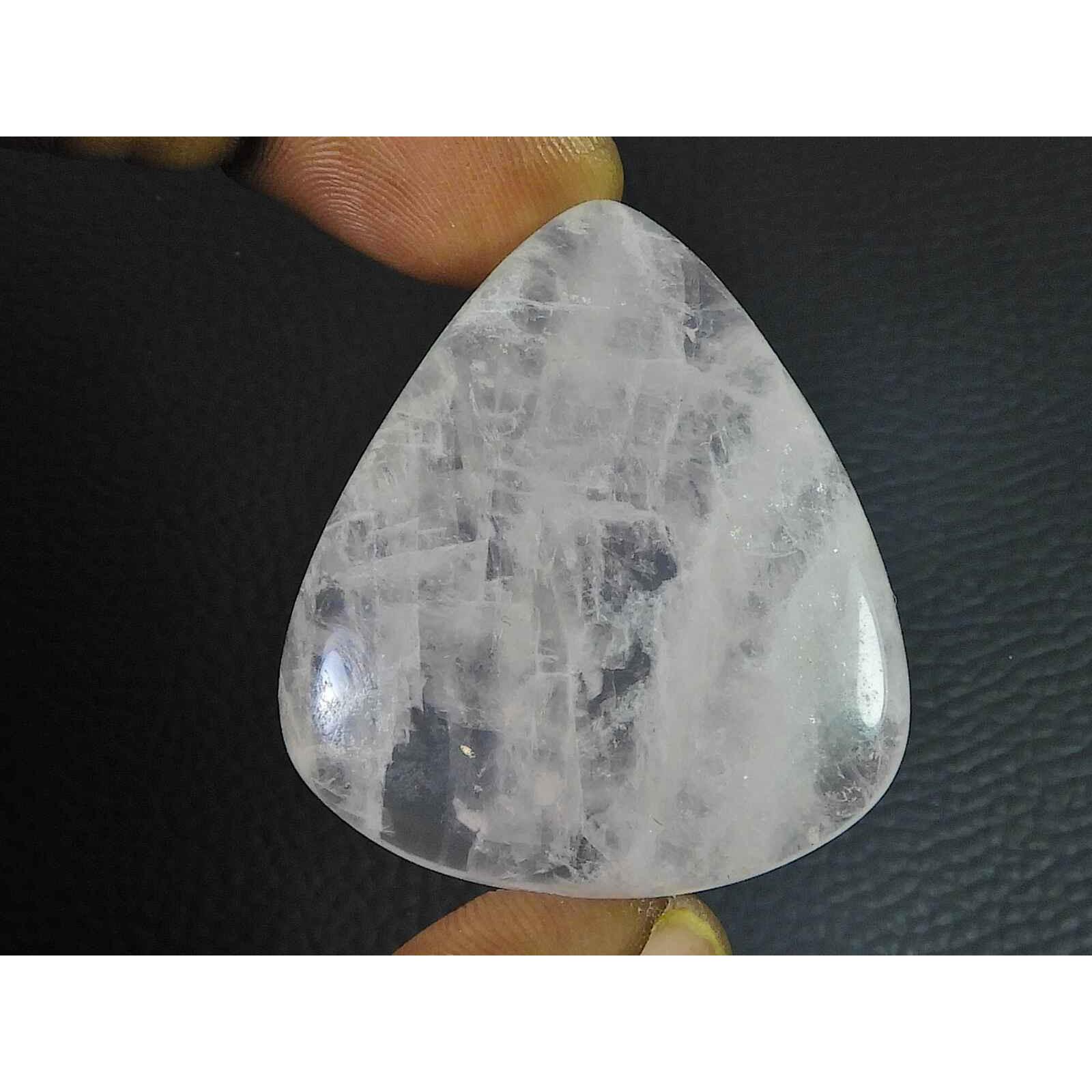 

37X45X8MM Natural Pink Rose Quartz Pear Healing Crystal Cabochon Gemstone SK-3536