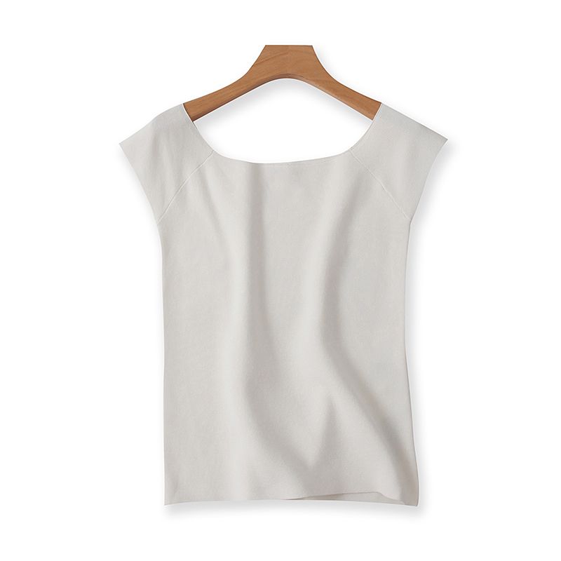 

Топ-футболка с открытыми плечами из ледяного шелка стрейч White 48