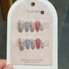 10 Pcs Blue Handmade Press On Nails Ballet Wearable Artificial False Nail Tips For Manicure And Nail Art Decoration