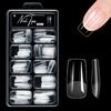 Alomd/Coffin/Square/Stilettos Fake Nail Tips,Clear Acrylic False Nail 10Sizes Press On Nail for DIY Nail Extensions