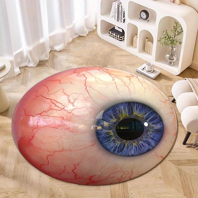 

Realistic Eyeball Design Round Carpet, Polyester Home Decor Mat for Bedroom Bar Yoga Balcony Travel, Eye-Shaped Rug Mat Diameter 60cm
