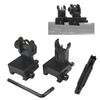 HWZ Tactical Low Fiber Optic Iron Combat Folding Fiber Optic Front and Rear Sight Set with Aiming Set Adjustment Tool (Black)