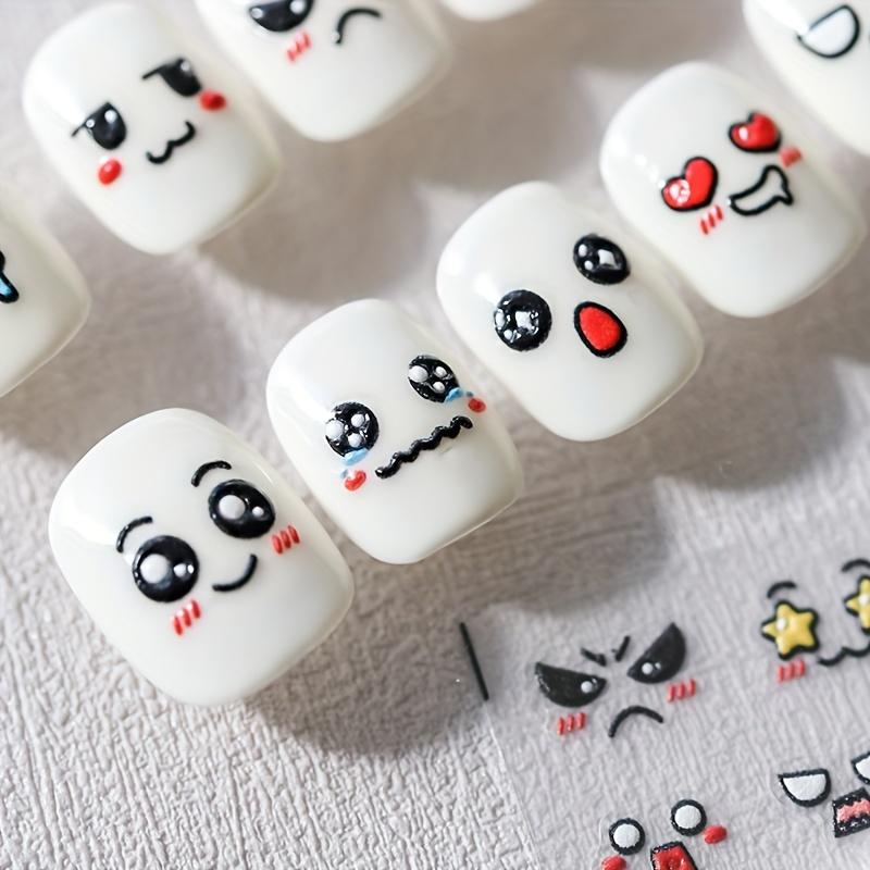 Decorazione Nail Art Adesivo per Unghie 5D Inciso Manicure alla Moda Espressione Design Goffrato Per Donne e Ragazze