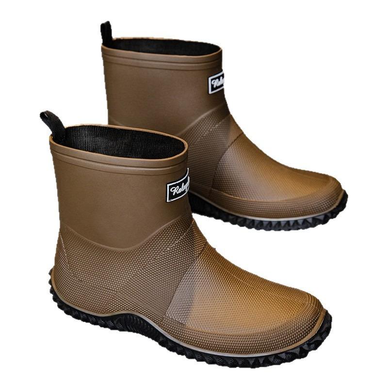 Fashion Women's Short Non-slip Rain Shoes Couple Integrated Waterproof Shoes Outdoor Commuting Rain Boots Men