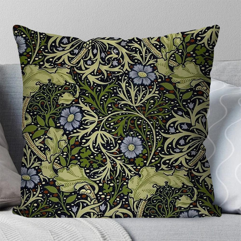 

1pc William Morris Floral Patterns Pillow Case Square Pillow Bedroom Sofa Leisure ComfortCar Living Room Home Decoration 40X40 24x24Inch