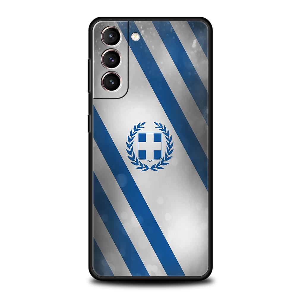 Greece Greek Flag Phone Case for Samsung Galaxy S24 S23 S22 S20 S21 FE Ultra S10 S10E S9 S8 Plus 5G Soft TPU Cover Capas Fundas