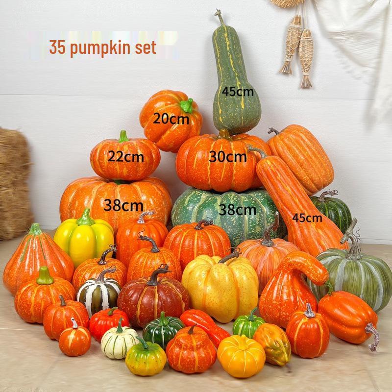 Pumpkin Harvest Festival Props: Farmhouse Halloween Decoration for Mall Displays and Room Ornaments
