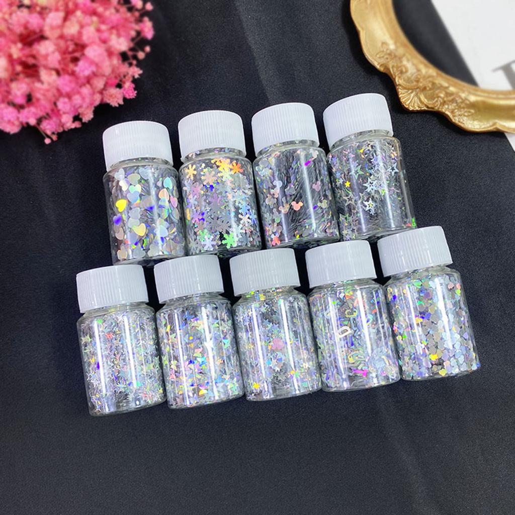 Laser Nail Glitter Holographic Nail Sequins Resin Mold Fillers Pailfor Nail Art Decor Face Body Nail Decals DIY Crafting
